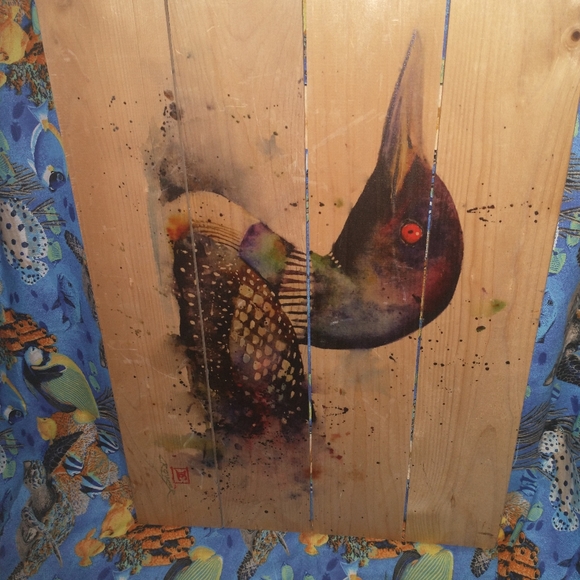 UNIQUE AND PHENOMENAL WILE E WOOD "" THE LOON" WOOD ART - Picture 2 of 9